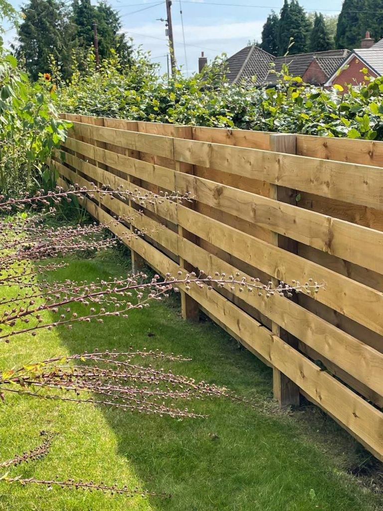 Double layer fencing in a garden
